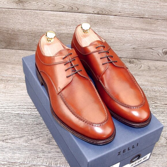 * NIB * $475 Nordstrom ZELLI Italia 9.5 M Italian Derby Rust * add $15 Trees
